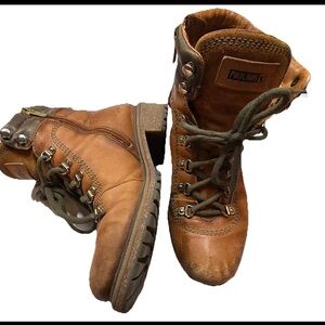 Pikolinos BROWN Soft LEATHER Aspe HIKING COMBAT Ankle Boots Size 7 Women’s, 37